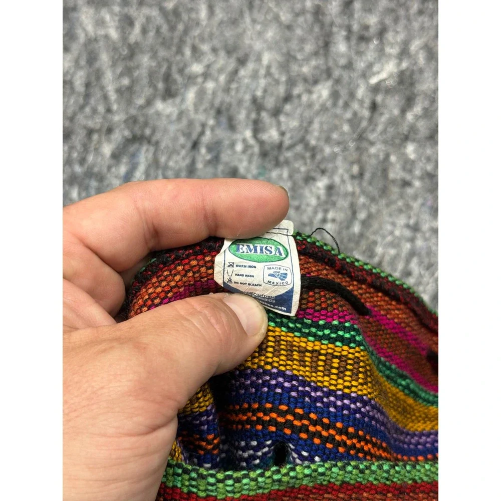 Artesanias MR Pinzon Woven Mexican‎ Backpack Multi Color Striped Boho Bag Emisa